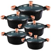 Jogo Panela Preto Liso Antiaderente Cerâmica Javali Am 16A24