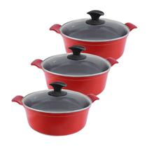 Jogo Panela Vermelha Antiaderente Cerâmica Javali AA 26 a 30