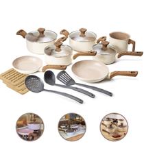 Jogo Panelas 13 Pç 2Mm Cerâmico Antiaderente Indução - Crema