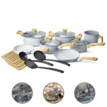 Jogo Panelas 13 Pç 2Mm Cerâmico Antiaderente Indução-Grafite