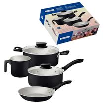 Jogo Panelas 4 PC Preta Alumínio Antiaderente Tramontina