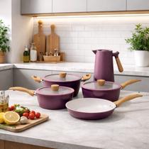 Jogo Panelas 4 Peças Caçarola Frigideira + Garrafa