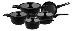 Jogo Panelas 5 Peças Manhattan Indução Preto Antiaderente Jogo Panelas 5 Peças Manhattan Indução Preto Antiaderente