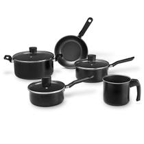 Jogo Panelas 5pçs Antiaderente Ebony Preto Brinox Original