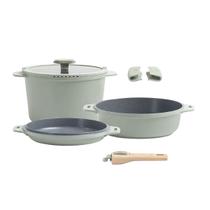 Jogo panelas 7pç ceramic life empilhavel verde menta brinox