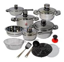 Jogo Panelas Aço Inoxidavel Luxo 23 Peças - Fundo 9 Camadas