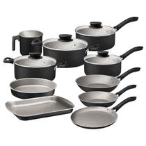 Jogo panelas alum 10pc linz preto antiaderente tramontina