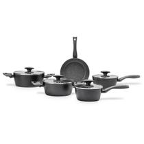 Jogo Panelas Antiaderente Brinox 5 Peças Indução Ceramic Life Orion Revestimento Cerâmica Preto