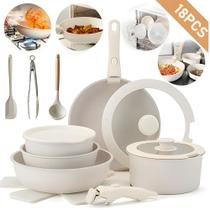 Jogo Panelas Antiaderente Cabo Removível Ceramica Multi Camadas para Fogão a Gás de Indução e Forno