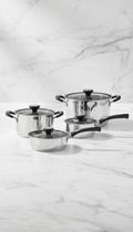 Jogo Panelas Antiaderente Cerâmico Inox 4 Peças Jogo Panelas Antiaderente Cerâmico Inox 4 Peças