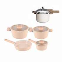 Jogo Panelas Antiaderente Revestimento Cerâmico e Panela de Pressão Chicago Jogo Panelas Antiaderente Revestimento Cerâmico e Panela de Pressão Chicago