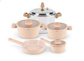 Jogo Panelas Antiaderente Revestimento Cerâmico e Panela de Pressão Chicago