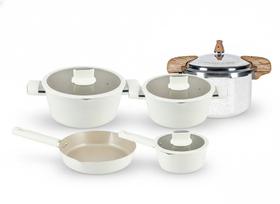 Jogo Panelas Antiaderente Revestimento Cerâmico e Panela de Pressão Chicago Jogo Panelas Antiaderente Revestimento Cerâmico e Panela de Pressão Chicago