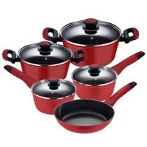Jogo Panelas Antiaderentes Indução 5 peças Everyday Vermelho Jogo Panelas Antiaderentes Indução 5 peças Everyday Vermelho