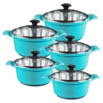 Jogo Panelas Azul Alumínio Fundido Usinado Javali AA16a24