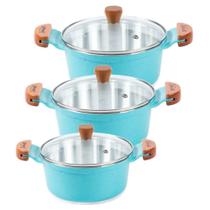 Jogo Panelas Azul Alumínio Fundido Usinado Javali Am26A30