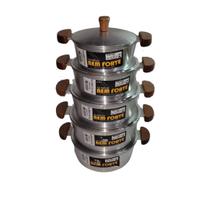 Jogo Panelas Bem Forte Alumínio Fundido 5 Peças Tampa Pesada