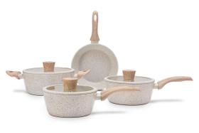 Jogo Panelas Brinox 4 Peças Sirius Ceramic Indução Vanilla