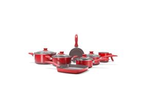 Jogo panelas brinox antiaderente ceramic life 7 pecas easy vermelho 4789103 Jogo panelas brinox antiaderente ceramic life 7 pecas easy vermelho 4789103