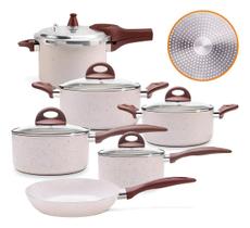 Jogo Panelas Brinox Smart Plus Vanilla 6 Peças Indução Antiaderente Premium