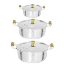 Jogo Panelas Caçarolas Aluminio Fundido Polido 14, 24 E 26 Jogo Panelas Caçarolas Aluminio Fundido Polido 14, 24 E 26