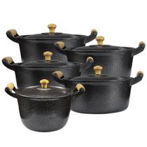 Jogo Panelas Caçarolas e Caldeirão Aluminio Batido Craqueado Jogo Panelas Caçarolas e Caldeirão Aluminio Batido Craqueado