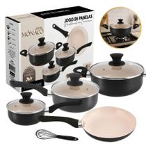 Jogo Panelas Cerâmica Antiaderente 4 Pçs Preta Monaco Jogo Panelas Cerâmica Antiaderente 4 Pçs Preta Monaco