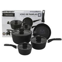 Jogo Panelas Cerâmica Milão 4 Peças Antiaderente Indução 3mm Preto e Grafite