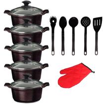 Jogo Panelas Cereja Cerâmica Talher Preto Javali AAL 16 A 24