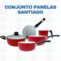 Jogo Panelas com Revestimento Cerâmica 6 Peças Cor Vermelho Jogo Panelas com Revestimento Cerâmica 6 Peças Cor Vermelho