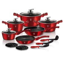 Jogo Panelas Com Tampa E Aces Borgonha 15 Pcs Jogo Panelas Com Tampa E Aces Borgonha 15 Pcs