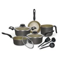 Jogo Panelas Disegno Alumínio Antiaderente 8 Pçs Tampa Vidro