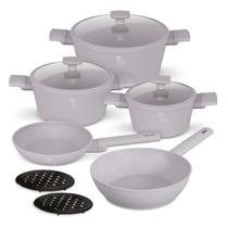 Jogo Panelas e frigideiras 10 pçs taupe fosco TitanPRO Berlinger Haus Jogo Panelas e frigideiras 10 pçs taupe fosco TitanPRO Berlinger Haus