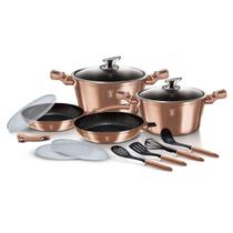 Jogo Panelas E Utensílios Cozinha 13 pçs Rose Gold Berlinger Haus Espátula Escumadeira Concha Fouet Caçarolas Frigideiras Antiaderente Indução Jogo Panelas E Utensílios Cozinha 13 pçs Rose Gold Berlinger Haus Espátula Escumadeira Concha Fouet Caçarolas Frigideiras Antiaderente Indução