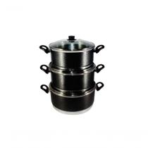 Jogo Panelas Grande (Jogão) Preto Alumínio 3 Peças Preto
