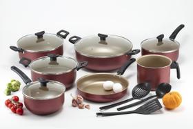 Jogo Panelas Grandes Robustas Com Wok 30 Antiaderente Teflon