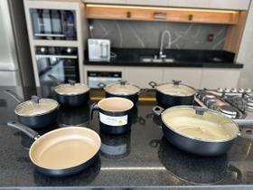 Jogo Panelas Grandes Robustas Com Wok 30 Antiaderente Teflon