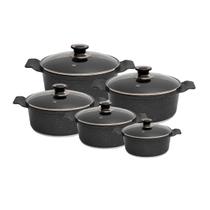 Jogo Panelas Granito Antiaderente Gourmet Javali AA 16a24cm