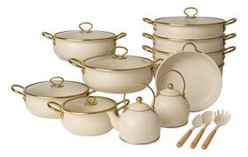 Jogo Panelas Granito Premium 24pçs Alumínio Indução