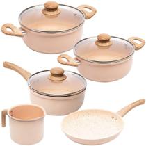 Jogo Panelas Indução Antiaderente Cerâmica Chef 5 Peças Lyor Jogo Panelas Indução Antiaderente Cerâmica Chef 5 Peças Lyor