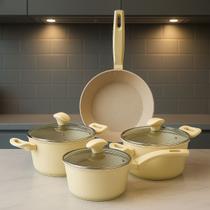 Jogo Panelas Indução Conjunto Rev Cerâmica Parma 4 Peças A5 Revestimento Antiaderente Tampa Vidro Inox Lava Louças Fogão Elétrico Gás Cozinha Fundo Jogo Panelas Indução Conjunto Rev Cerâmica Parma 4 Peças A5 Revestimento Antiaderente Tampa Vidro Inox Lava Louças Fogão Elétrico Gás Cozinha Fundo