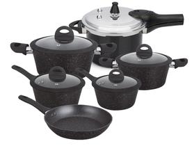 Jogo Panelas Indução E Gás Black 6 Peças Cerâmica
