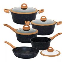 Jogo Panelas Indução E Gás Viena Black 5 Peças