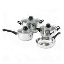 Jogo Panelas Indução Inox 4 Peças Com Tampa 5 Camadas