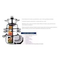 Jogo Panelas Inox 19 Pçs - Aço Cirúrgico 9 Camadas Jogo Panelas Inox 19 Pçs - Aço Cirúrgico 9 Camadas