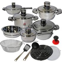 Jogo Panelas Inox 19 peças 9 camadas Jogo Panelas Inox 19 peças 9 camadas