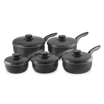 Jogo panelas lady 5 peças preta 16-24 alumínio antiaderente