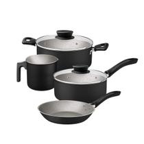 Jogo Panelas Linz Alumínio Inox Antiaderente Starflon Max Preto 4 Peças Tramontina - 28299004 Jogo Panelas Linz Alumínio Inox Antiaderente Starflon Max Preto 4 Peças Tramontina - 28299004