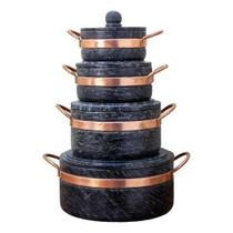 Jogo Panelas Pedra Sabão 1, 2, 3 E 4 Litros Melhor