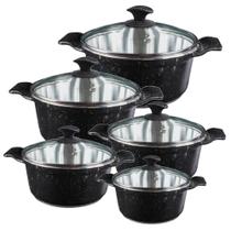 Jogo Panelas Preto Liso Alumínio Usinado Javali Aa 16 A 24
